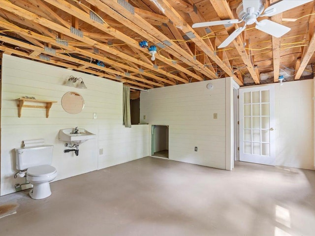 33277 308th Ln, Aitkin, MN 56431 - below grade area featuring a sink and ceiling fan