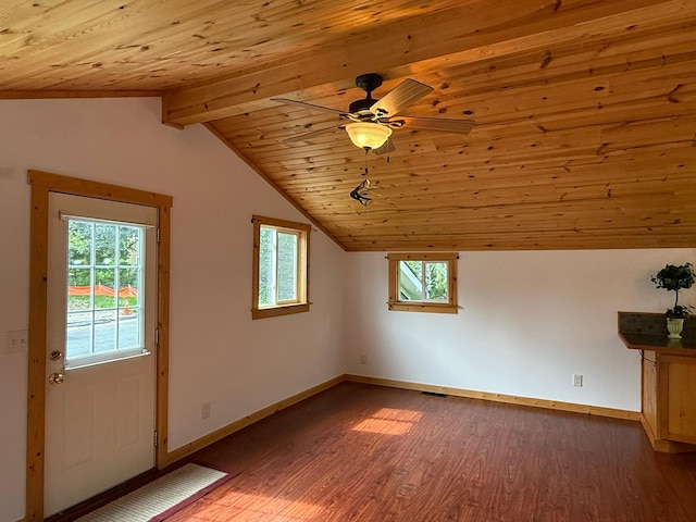 2161 Cardinal Ln, Mound, MN 55364 - additional living space featuring wooden ceiling, plenty of natural light, light wood finished floors, and a ceiling fan