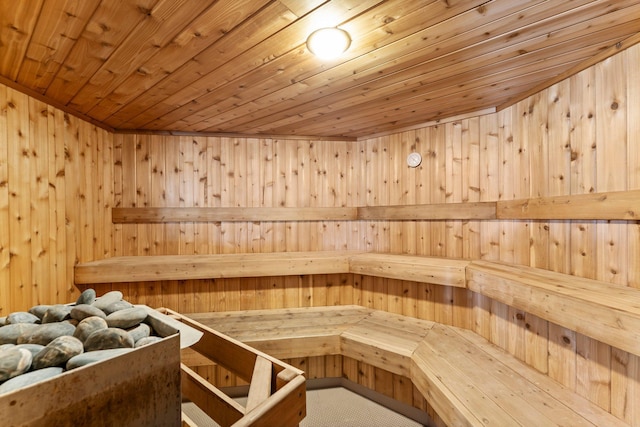 2485 Canabury Dr Unit 112, Little Canada, MN 55117 - relaxing sauna / steam room with wooden walls and wood ceiling