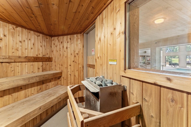 2485 Canabury Dr Unit 112, Little Canada, MN 55117 - sauna with wood ceiling and wood walls