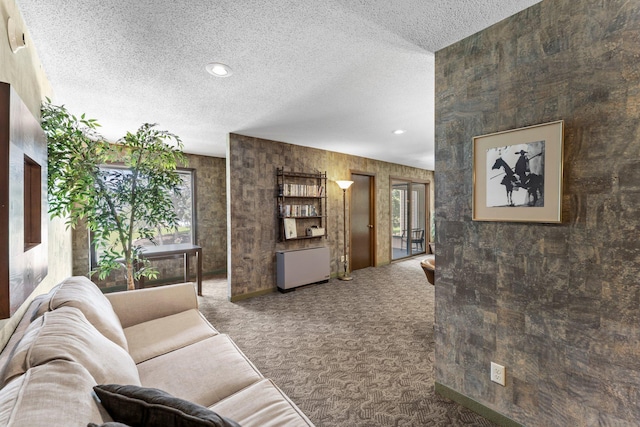 2485 Canabury Dr Unit 112, Little Canada, MN 55117 - carpeted living area with a textured ceiling and recessed lighting