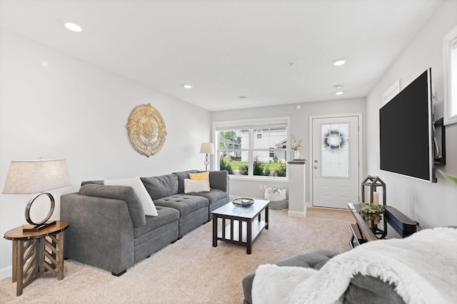 7237 Ada Dr, Lino Lakes, MN 55038 - living area with recessed lighting and light carpet