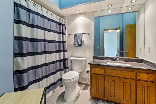 16503 Biscayne Blvd, Eden Prairie, MN 55347 - full bath with vanity, recessed lighting, and a shower with shower curtain