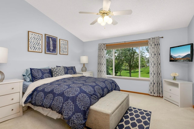 2174 Ponds Way, Shakopee, MN 55379 - bedroom with carpet, lofted ceiling, and a ceiling fan
