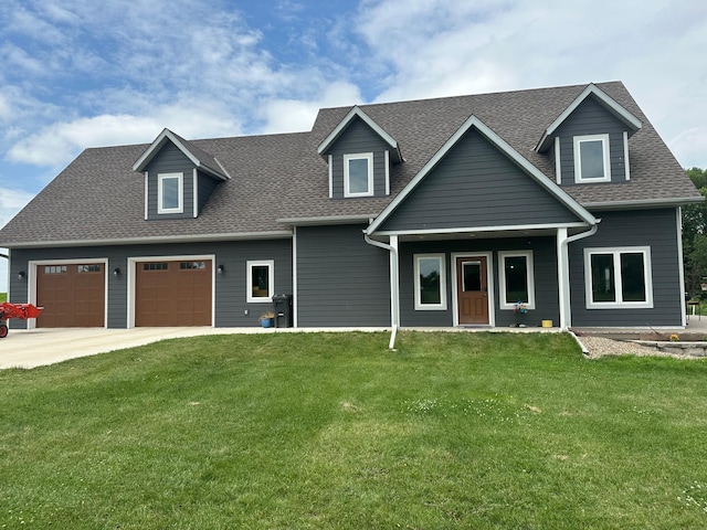19 Sandbar Rd, Tracy, MN 56175 - view of front of home with an attached garage, a shingled roof, a front lawn, and concrete driveway