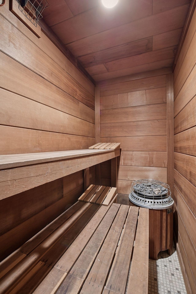 1648 Comstock Ln N, Plymouth, MN 55447 - sauna / steam room with wood walls and wooden ceiling