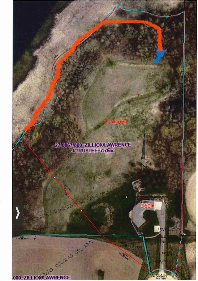 360 Karens Way NW, Alexandria, MN 56308 - aerial view of property's location featuring property parcel outlined
