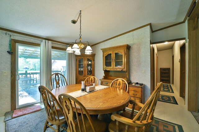 30348 422nd Ln, Aitkin, MN 56431 - dining area featuring ornamental molding and a chandelier