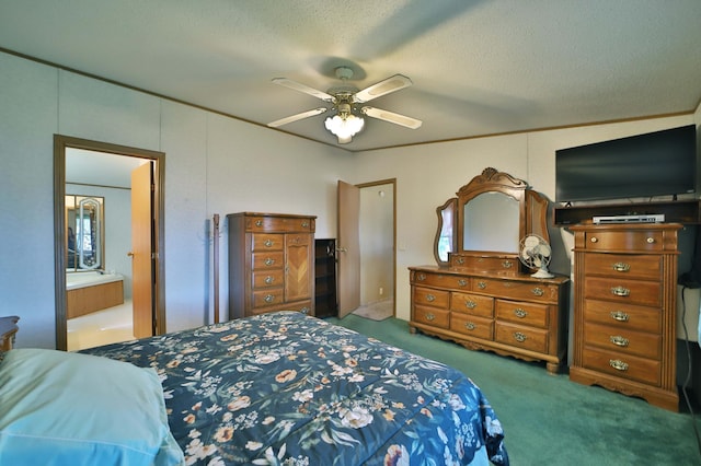 30348 422nd Ln, Aitkin, MN 56431 - carpeted bedroom with a ceiling fan, a textured ceiling, and ensuite bathroom