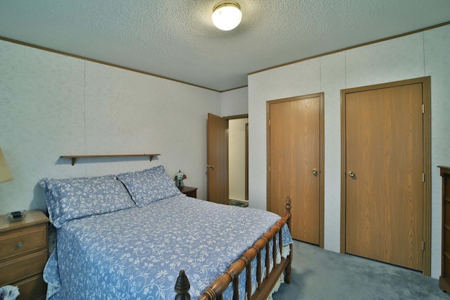 30348 422nd Ln, Aitkin, MN 56431 - bedroom featuring carpet floors, multiple closets, and a textured ceiling