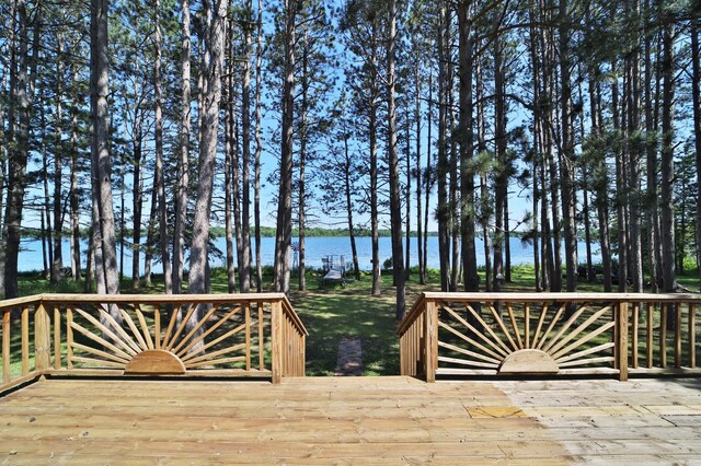 30348 422nd Ln, Aitkin, MN 56431 - wooden deck featuring a water view
