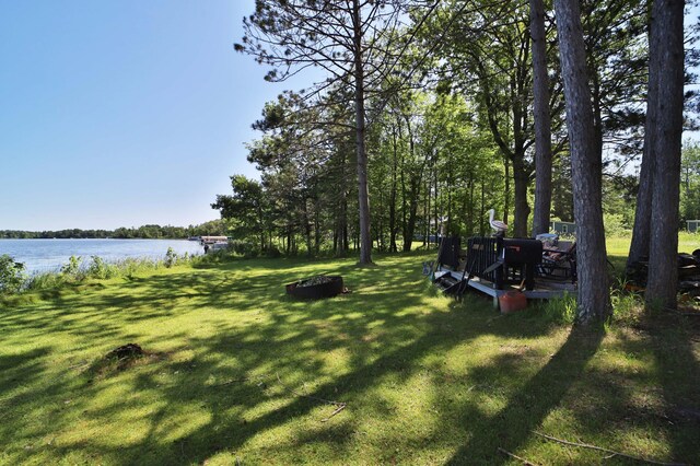 30348 422nd Ln, Aitkin, MN 56431 - view of grassy yard with a deck with water view