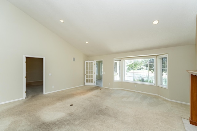 1954 Topaz Pointe Ln SW, Rochester, MN 55902 - spare room with light carpet, recessed lighting, and high vaulted ceiling