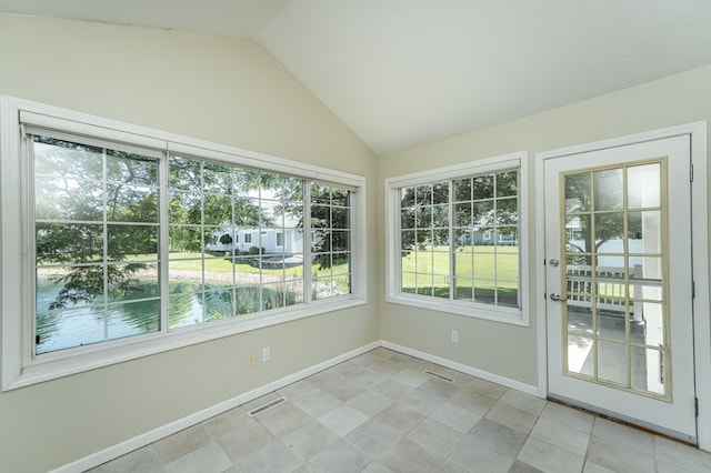 1954 Topaz Pointe Ln SW, Rochester, MN 55902 - unfurnished sunroom featuring vaulted ceiling