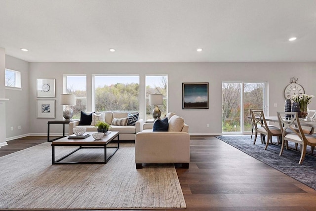 TBB Trinity, Shakopee, MN 55379 - living area with recessed lighting and dark wood-type flooring