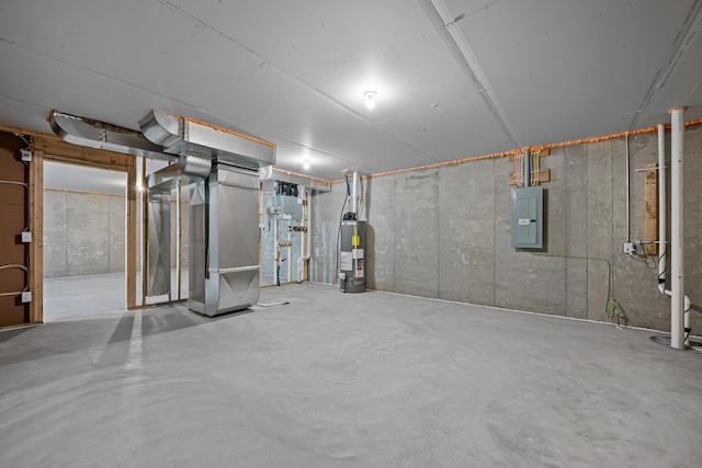 TBB Trinity, Shakopee, MN 55379 - unfinished basement featuring electric panel, gas water heater, and heating unit