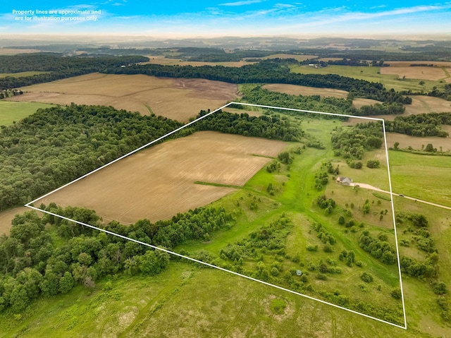 615 18th St, Prairie Lake Twp, WI 54728 - aerial view of sparsely populated area featuring property boundaries highlighted