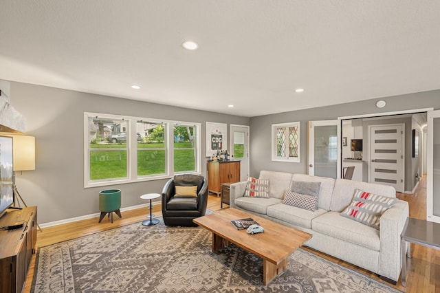 3420 Parkview Blvd, Robbinsdale, MN 55422 - living area with wood finished floors and recessed lighting