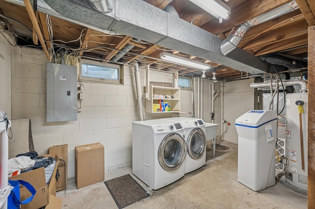 3420 Parkview Blvd, Robbinsdale, MN 55422 - laundry room with electric panel, water heater, and independent washer and dryer