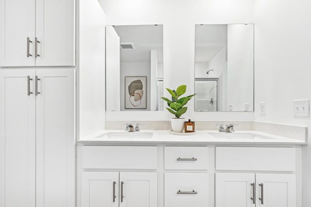 5413 Queens Dr NW, Rochester, MN 55901 - bathroom featuring double vanity and a shower with door