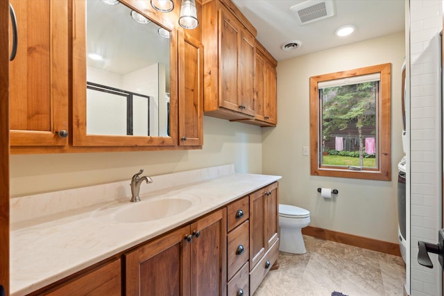25761 Echo Bay Rd, Bay Lake Twp, MN 56444 - full bathroom with vanity and a shower with door