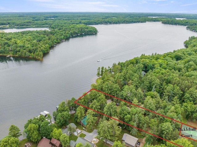 25761 Echo Bay Rd, Bay Lake Twp, MN 56444 - aerial overview of property's location with a nearby body of water and property boundaries highlighted
