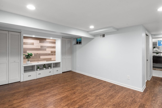 6045 Oakland Ave, Minneapolis, MN 55417 - finished below grade area featuring wood finished floors, recessed lighting, and wooden walls