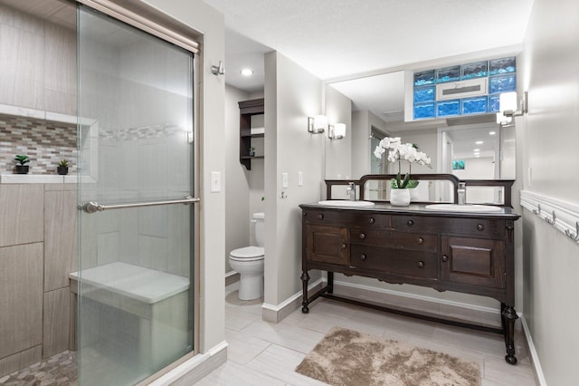 6045 Oakland Ave, Minneapolis, MN 55417 - bathroom featuring double vanity and a shower stall