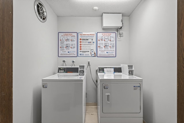 4371 Wilshire Blvd Unit 107, Mound, MN 55364 - communal laundry room featuring independent washer and dryer and a textured ceiling