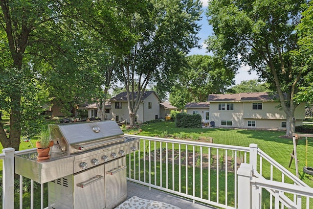 704 Lexington Ave N, New Prague, MN 56071 - view of patio / terrace featuring a residential view and a grill