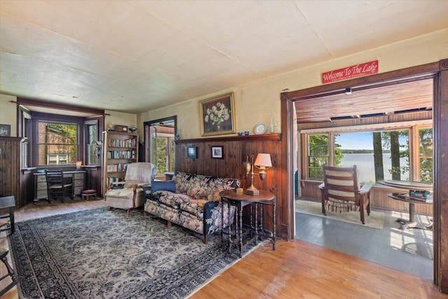 31905 Jefferson Blvd, Greenway Twp, MN 55775 - living room with wood finished floors and a water view