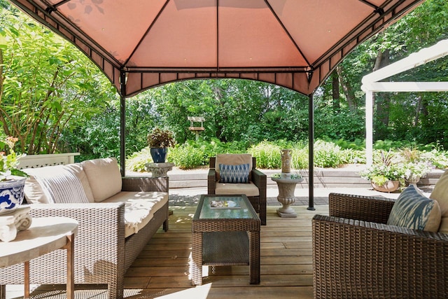 10301 Brunswick Cir, Bloomington, MN 55438 - deck with a gazebo and an outdoor living space