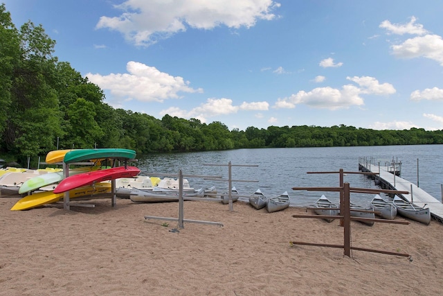 10301 Brunswick Cir, Bloomington, MN 55438 - dock area with a forest view and a water view
