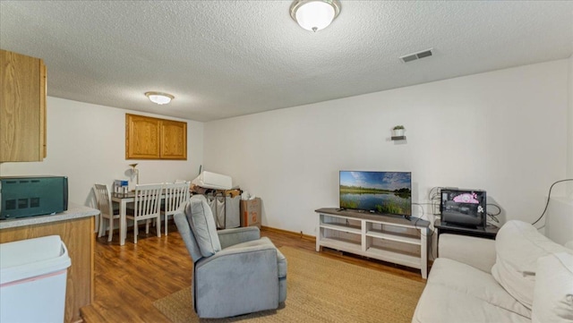 539 Deer Ridge Ln S, Maplewood, MN 55119 - living room with light wood-style floors and a textured ceiling
