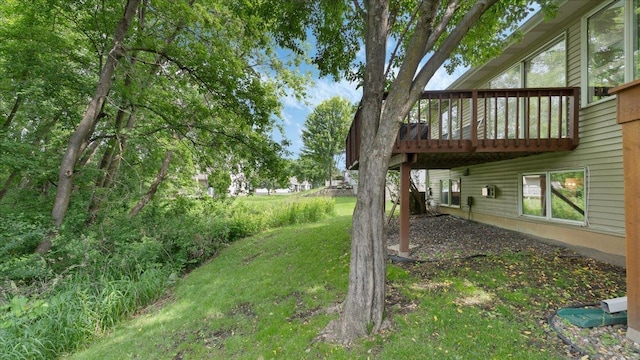 539 Deer Ridge Ln S, Maplewood, MN 55119 - view of green lawn featuring a deck