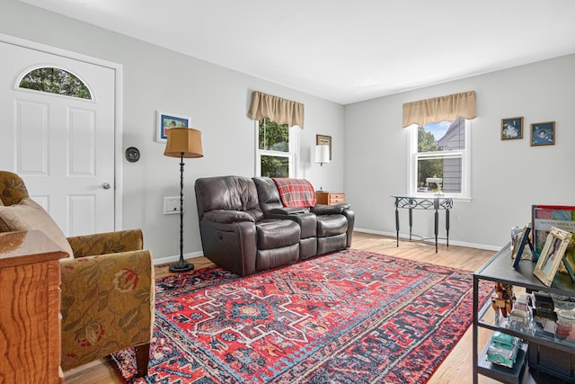 6916 Russell Ave S, Richfield, MN 55423 - living area featuring light wood finished floors and baseboards