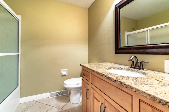 1430 Hoot Lake Dr, Fergus Falls, MN 56537 - bathroom featuring vanity, tile patterned flooring, and shower / bath combination with glass door