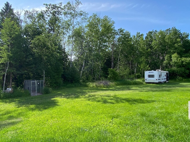 3653 Front St, Barnum, MN 55707 - view of grassy yard featuring a forest view