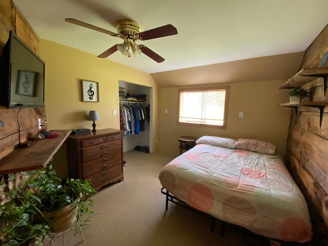 3653 Front St, Barnum, MN 55707 - bedroom with lofted ceiling, a closet, and a ceiling fan