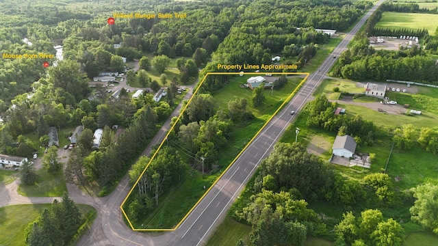 3653 Front St, Barnum, MN 55707 - view of property location with property boundaries highlighted and a heavily wooded area