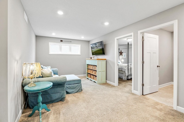 6439 Alvina Ct, Inver Grove Heights, MN 55077 - sitting room with light carpet and recessed lighting