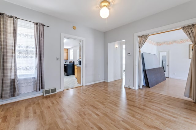 821 5th St, Winona, MN 55987 - unfurnished room featuring plenty of natural light, ceiling fan, and light wood-style flooring