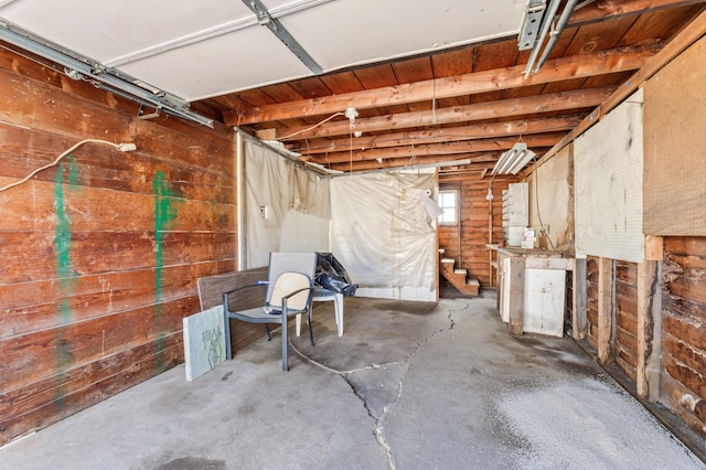 821 5th St, Winona, MN 55987 - below grade area with wooden walls and stairs