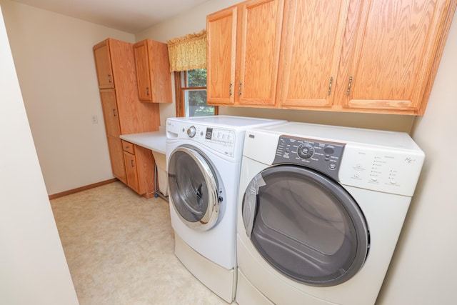 2303 Parkview Rd NE, Alexandria, MN 56308 - laundry room featuring cabinet space, independent washer and dryer, and light floors
