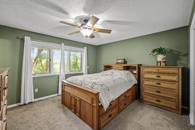 3894 Kestrel St SW, Prior Lake, MN 55372 - bedroom with light carpet, ceiling fan, and a textured ceiling