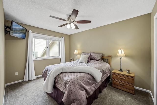 3894 Kestrel St SW, Prior Lake, MN 55372 - bedroom featuring dark colored carpet, ceiling fan, and a textured ceiling