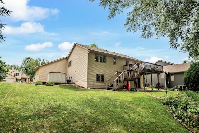 3894 Kestrel St SW, Prior Lake, MN 55372 - back of property featuring stairs, a wooden deck, and a yard