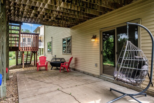 3894 Kestrel St SW, Prior Lake, MN 55372 - view of patio with stairway and a wooden deck