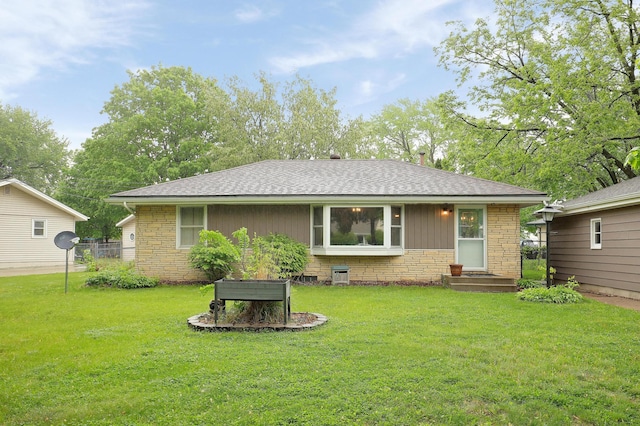 16725 Anna Trl SE, Prior Lake, MN 55372 - view of front facade featuring a front yard, roof with shingles, and stone siding