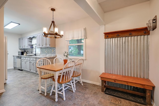 16725 Anna Trl SE, Prior Lake, MN 55372 - dining area with a chandelier and stone finish flooring